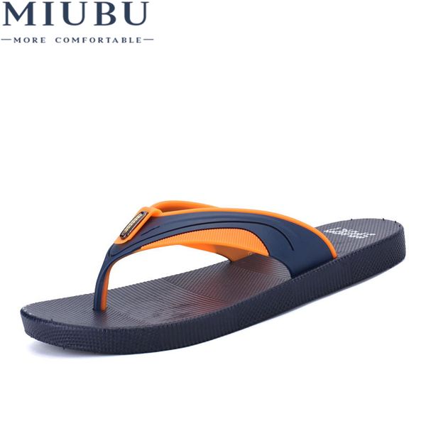 

miubu summer fashion mens flip flops anti-slip couple handmade word drag comfortable classic beach walking slippers sandalias, Black