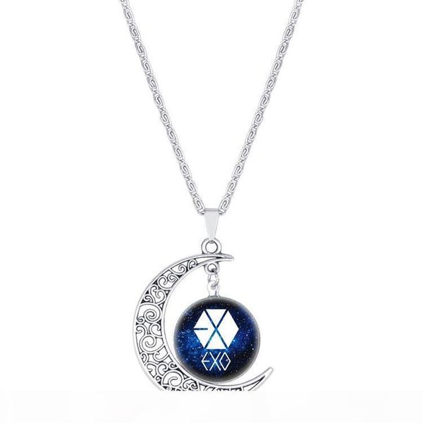 

e breaking the stars moon time gemstone necklace wfn528 (with chain )mix order 20 pieces a lot, Silver