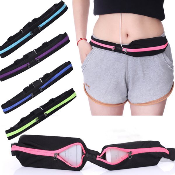 

2020 new multifunction waterproof double pocket waist bag packs phone key purse fanny belt pouch for running travel sport bags