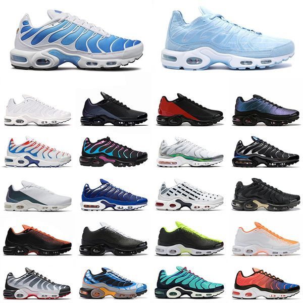 

tn plus se psychic blue chaussures mens running shoes hyper blue triple black white throwback future mens trainer sports sneakers