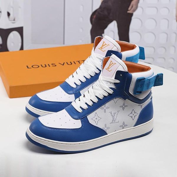 

men shoes casual fashion sneakers zapatos de hombre with box ankle boots mens shoes casual luxury chaussures pour hommes rivoli sneaker boot, Black