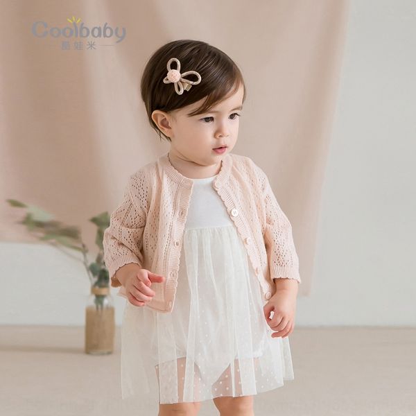 

rnqnt 2020 children's clothing new knitwear air conditioning knitweargirlssummer knitwear korean-style baby's cotton hollow sweate, Blue