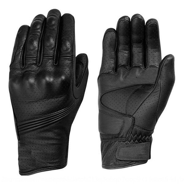 

racing motorcycle leather riding anti-fall gloves motorcycle non-slip short gloves sheepskin, Black