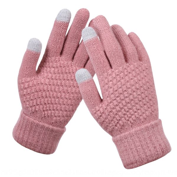 

winter thickened touch screen and women' knitted gift winter warm thickened touch screen warm and women' gloves knitted gloves g, Blue;gray