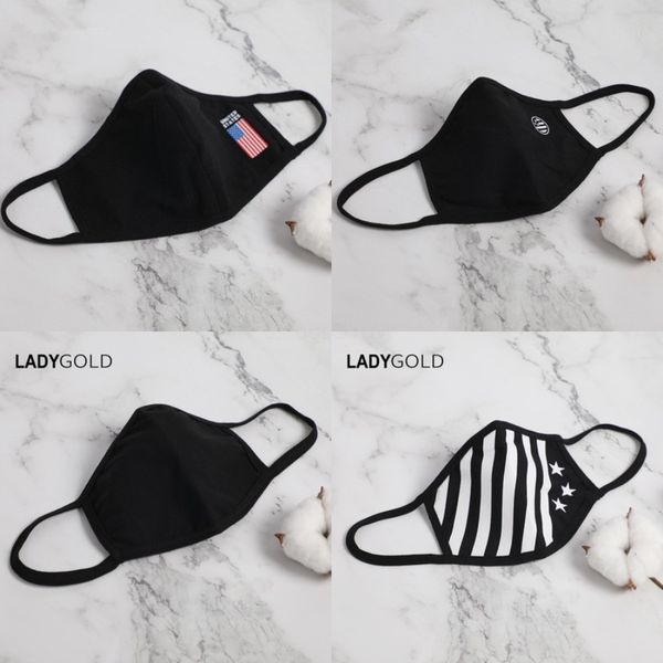 

ot fa masks i silk cotton masks tin section wit packing bag fasion breatable dust wasable sipping#924, Black