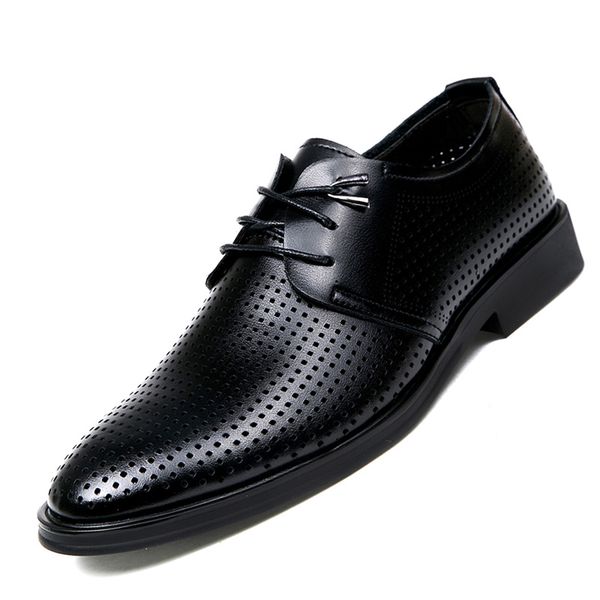 

men's dress shoes spring summer men casual shoes lace-up male wedding dress shoes leather handmade moccasins man driving, Black