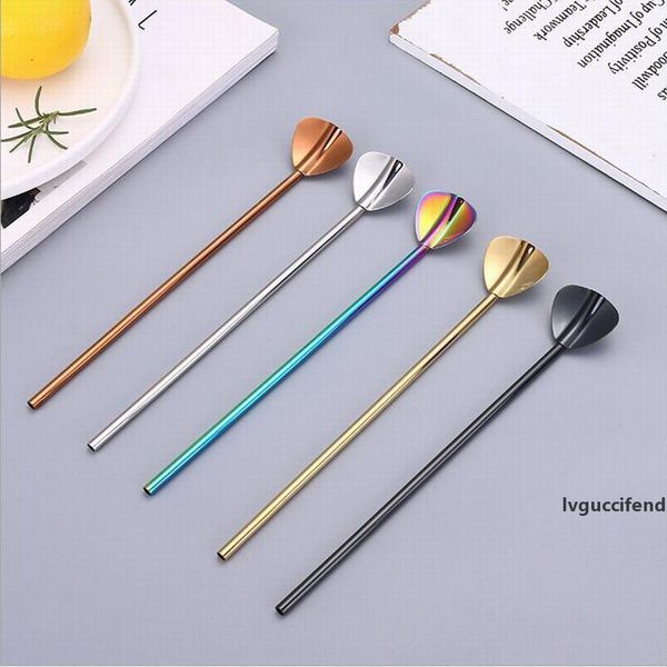 

20.6cm creative 304 stainless steel drinking straw spoon cocktail milk coffee juice stirring party bar tool mate teaspoon drinking straws