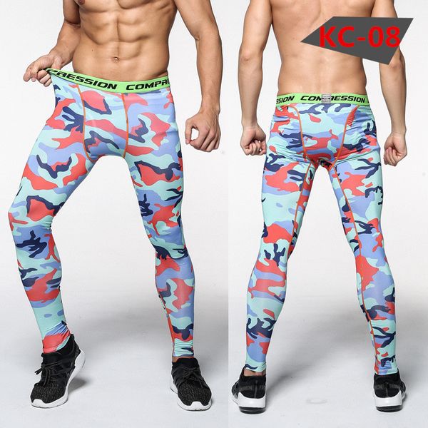 

mens leggings for fitness camouflage print elasticity leggings camouflage fitness casual pants legging for, Black;blue