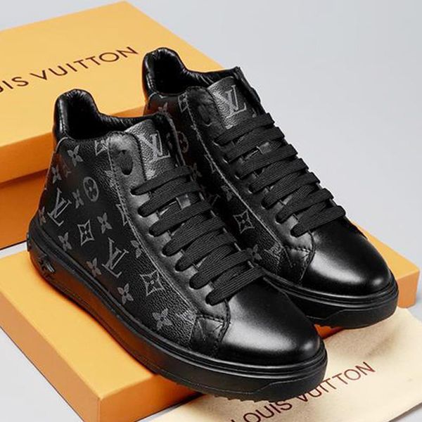 

new listing printed stripes high mens casual shoes ,fashion mens casual shoes leather lace up casual shoes size 38-46 0002, Black