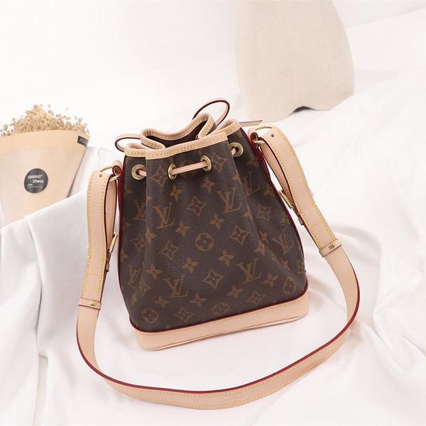 

new women bag vintage fashion shoulder bags women leather bucket bag handbag drawstring shoulder bag messenger crossbody bags