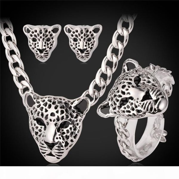 

новый классные товары lion head choker ожерелье браслет для женщин мужчины 18k коренастый позолоченные комплекты ювелирных изделий дизайнер, Black