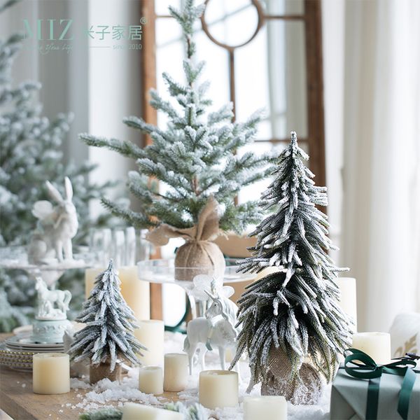 

miz artificial christmas tree new year decoration home xmas cute ornament deskgifts small table mall window snow fir decor