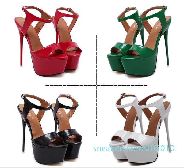 

2017 супер высокой платформы белых свадебных сандалий партии женщин клуб размер обувь 34 до 40 s10, Black