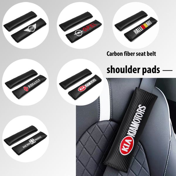 

2pcs углеродного волокна ремня безопасности плечевой ремень защита чехлы для kia
