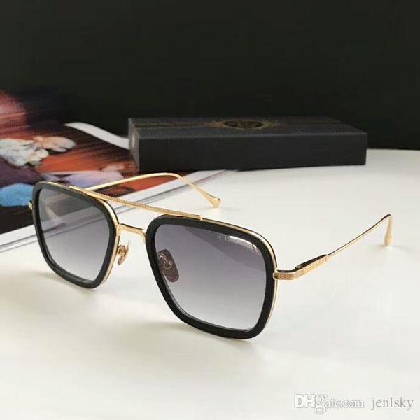 

square pilot солнцезащитные очки gold metal / серый градиент sonnenbrille occhiali да единственных дизайнерские очки винтажные очки унисекс, White;black