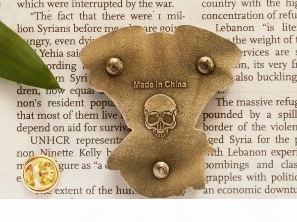 

роскошные anniversary мотоцикл клуб знак classic череп двигатель байкер броши для куртки hat ретро металла воротник pin брошь medal, Gray