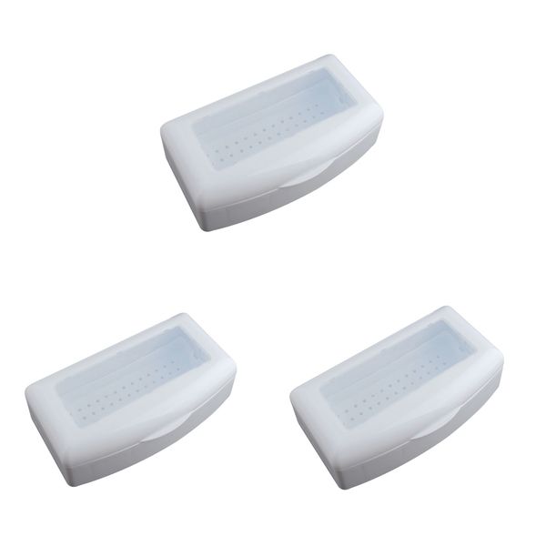 

3xplastic nail art tool clean sterilizing tray box implement sterilizer case