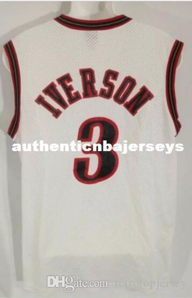 

allen iverson #3 sewn vintage white jersey mens vest size xs-6xl stitched basketball jerseys ncaa, Gray