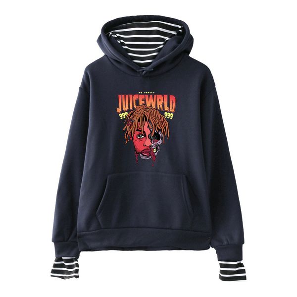 

rip famous rapper juice wrld hoodies fashion mens hooded hoodie casual loose pullover sweatshirt size xxs--2xl wholesale, Black