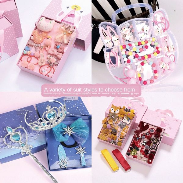 

корейской принцесса детских милых волос группа аксессуаров замороженной корона ожерелье аксессуары заколка волосы группа головного убор комп, Slivery;white