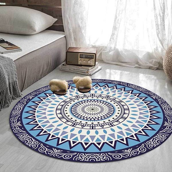

carpets triangle geometric flower pattern round carpet soft for living room anti-slip rug chair floor mat bedroom decor