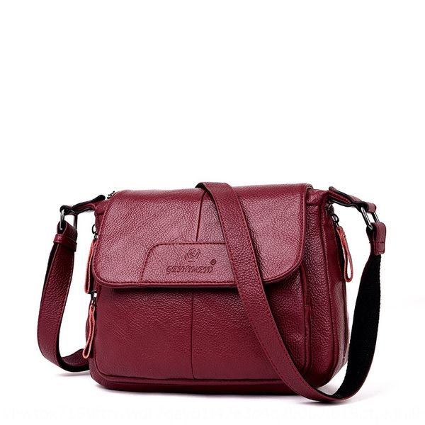 

soft shoulder leather shoulder crossbody new middle-aged women's simple all-match women's bag multi-functional mother bag, White