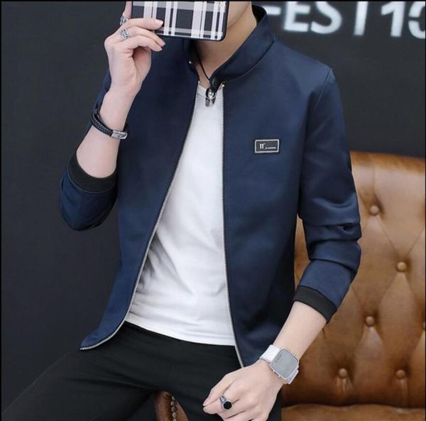 

2020 new men bomber jacket stand collar loose coat men jackets spring autumn thin male windbreakers manteau homme, Black;brown