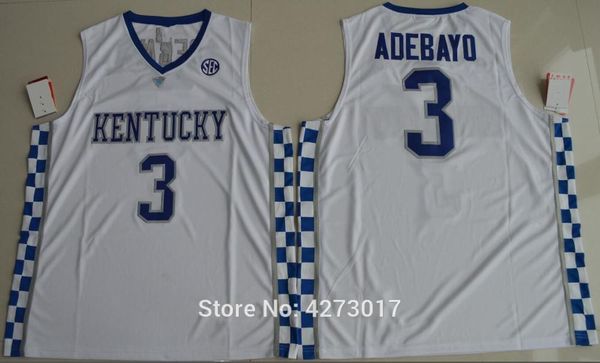 

mens kentucky wildcats college basketball jerseys #3 edrice adebayo jersey basketball jersey jersey wholesale, Gray