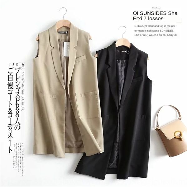 

корейские пригородной прямой простого рукавов женского костюма воротник все соответствует моде в 2020 году жилет жилет жилет waistcoatseason, Black;white