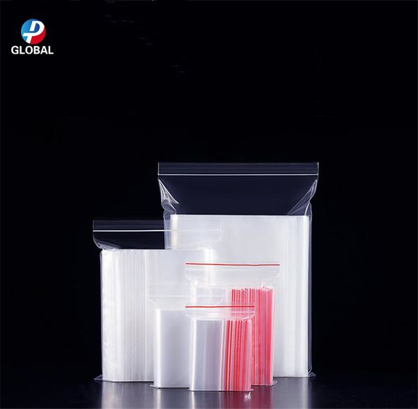 

d&p transparent large sizes reusable clear plastic packaging bag self sealing gift/cookie/clothes/grocery storage pouch