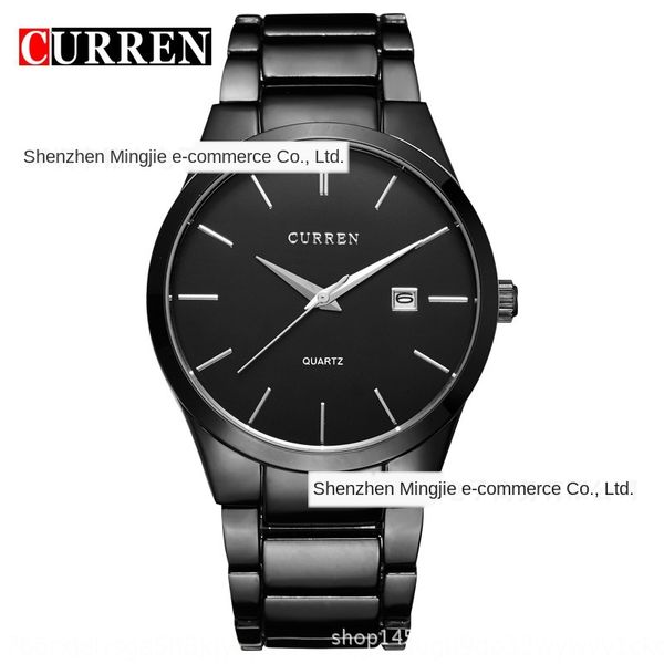 

curren 8106 fashion men's ultra-thin steel belt business calendar quartz watch leisure calendar quartz watch, Blue