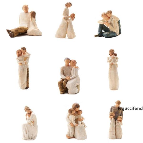 

mgt]nordic style love family resin figure figurine ornaments family happy time home decoration crafts furnishings t200330