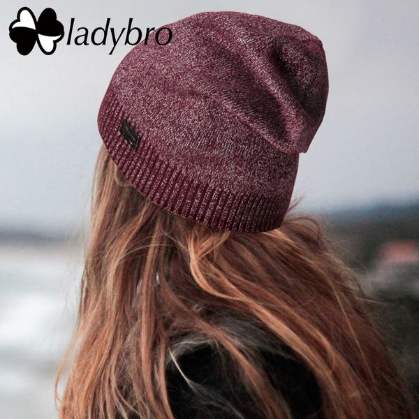 

ladybro women's hat autumn winter wool hat women beanies skullies female warm knitted cap bonnet femme gorros mujer invierno, Blue;gray