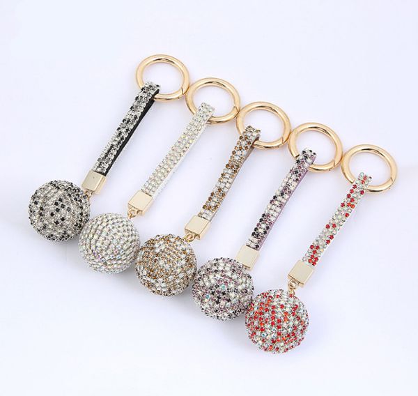 

2020 selling spherical key chain fashion diamond ball key chain charm crystal keychain pendant cute car key chain, Silver