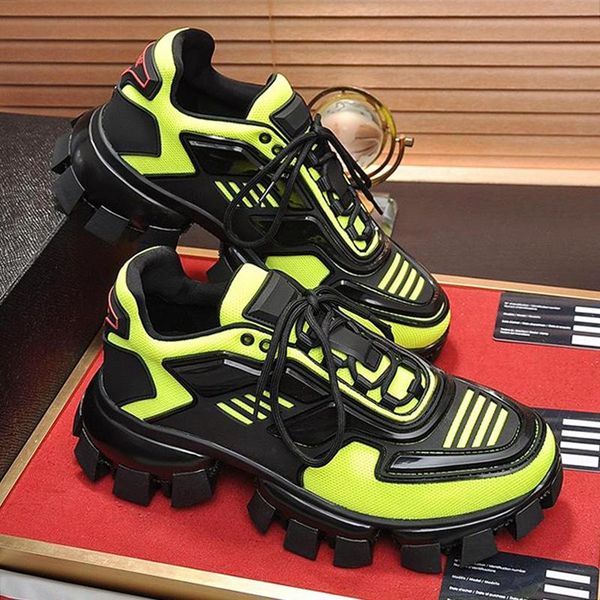 

casual shoes for men platform trendy footwears lace up trainers cloudbust thunder knit sneakers s336 men shoes fashion footwears, Black