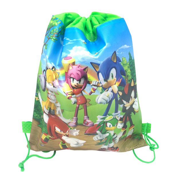 

sonic the hedgehog drawstring сумка для мальчиков путешествия хранения пакет мультфильм соник школа рюкзаки дети birthday party благоприятна