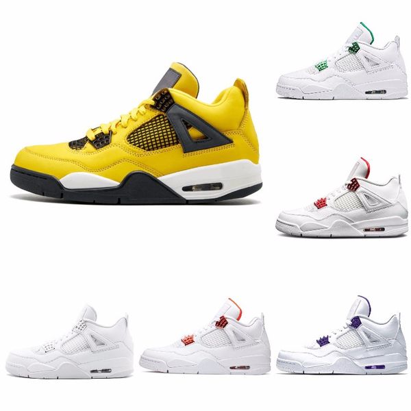 

cool grey 4 pure money metallic pack men basketball shoes 4s pine green court purple university orange red sneaker j#07-055