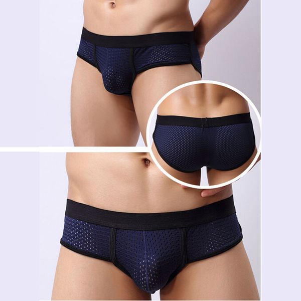 

low waist u convex bulge pouch briefs men's acrylic mesh brief underwear 3 colors underpants -xl high quality, Black;white