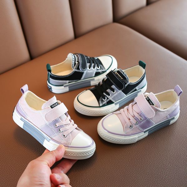 

autumn children's canvas shoes student casual shoes girls soft bottom casual children's, Black