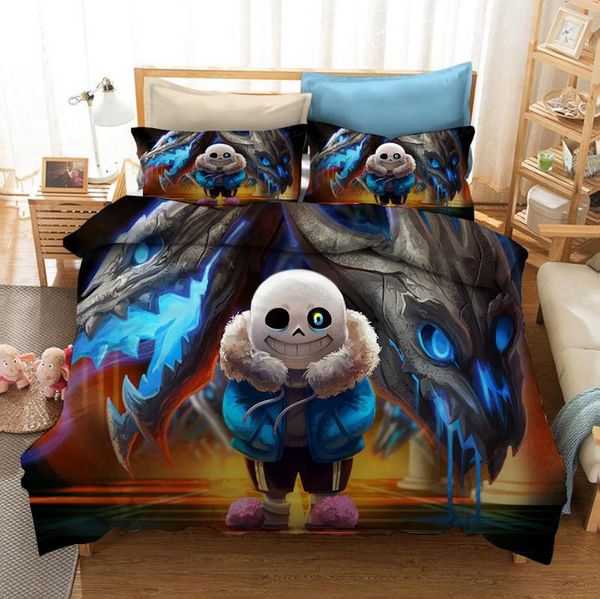 

undertale 3d печатный пододеяльник пододеяльники наволочки утешитель комплект постельных принадлежностей постельного белья постельного белья