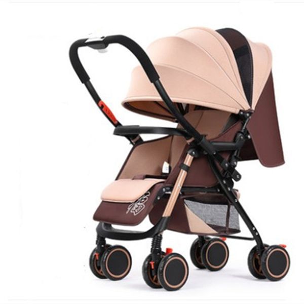 

strollers# baby stroller can sit reclining lightweight folding four-wheel suspension born