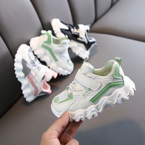 

girls single net breathable sneakers 2020 autumn new children's casual sports sports shoes baby boy's father shoes women's fa, Black