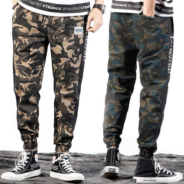 

7xl 6xl 5xl large size jeans men's plus size college hip hop harem pants elastic waist trousers beam feet ankle pants big, Blue