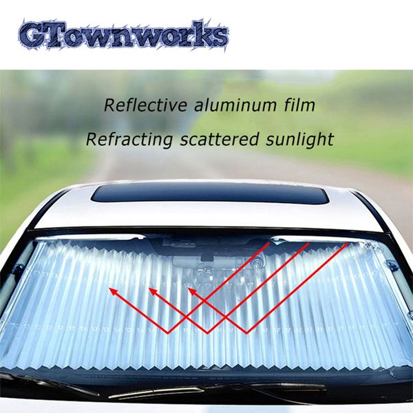 

1pc car retractable windshield sunshade window cover auto windscreen cover anti-uv curtain 46/65/70/cm sunshade protector