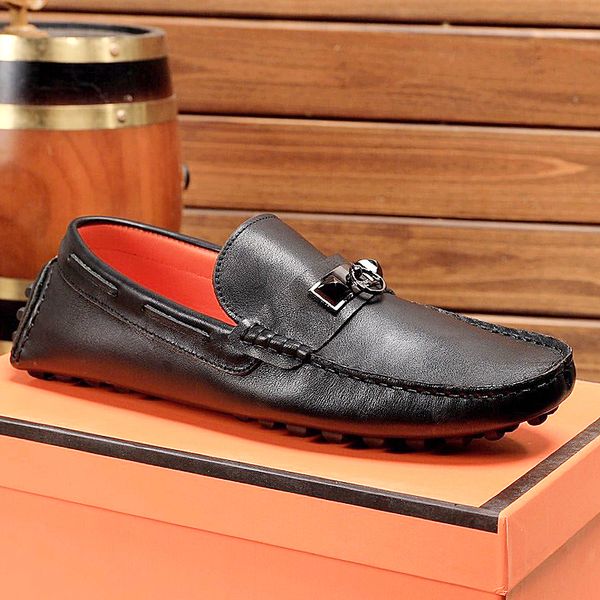 

new highquality leather mens shoes, casual leather shoes, comfortable loafers, mens driving shoes, flat wedding shoes with original box qwj, Black