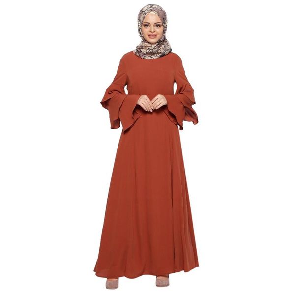 

2020 abaya dubai muslim dress women loose solid color robe clothing abaya islamic arab kaftan dubai muslim dress clothe, Red