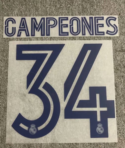 

2020 la liga 34 campeons nameset 34 champions badge iron on soccer parches
