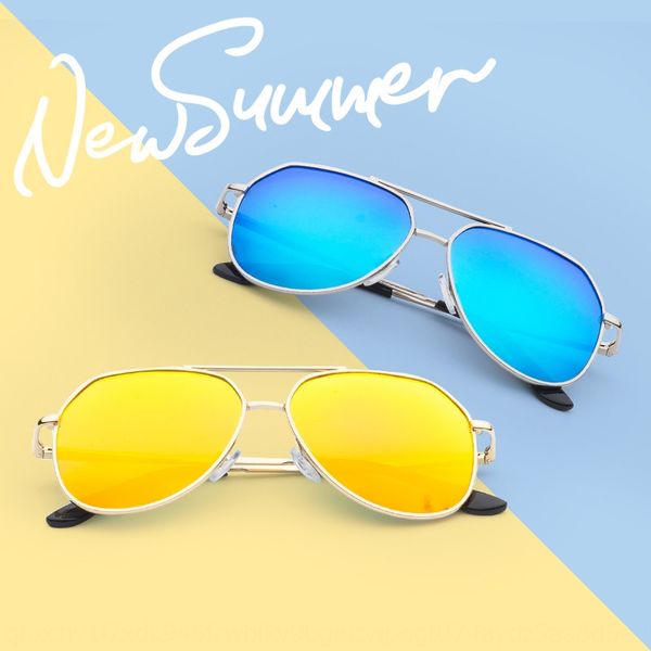 

h0jek new korean children's polarized anti-ultraviolet sun sun glasses color clam glasses boys' and girls' fashionable person, Blue