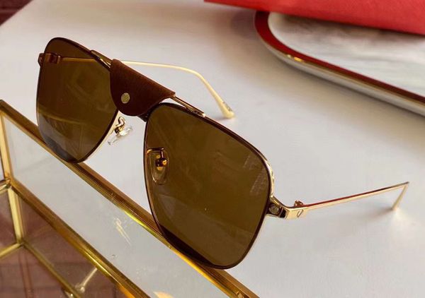 

men square sunglasses gold brown lens 60mm with leather sonnenbrille mens sunglasses glasses shades with box, White;black