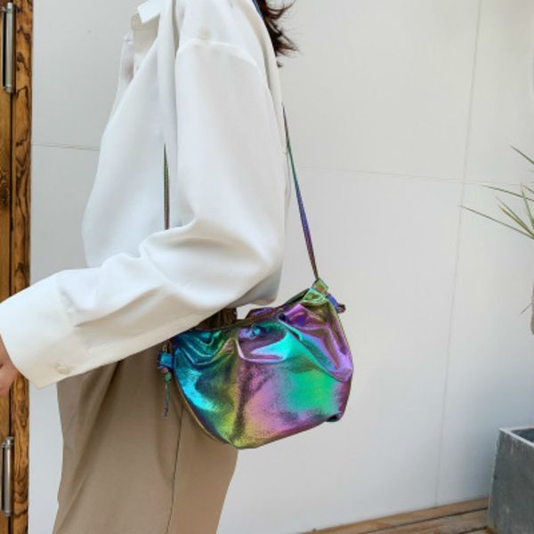 

laser pleated crossbody bag 2020 fashion new ligh-quality women's designer handbag casual travel shoulder messenger bag #20
